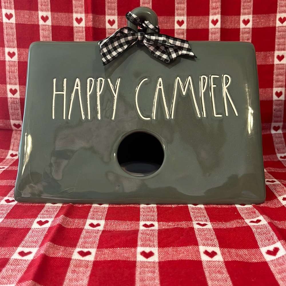 Rae dunn Happy Camper bird house